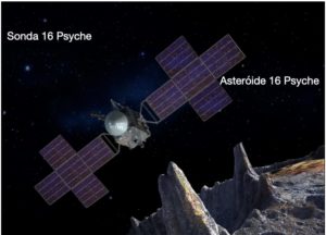 Sonda 16 Psyche da NASA monitorando Asteróide 16 Psyche 