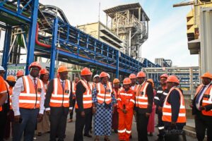Presidente da República da Namíbia, Netumbo Nandi-Ndaitwah, durante uma visita de cortesia à Central Termoeléctrica de Maputo (CTM)